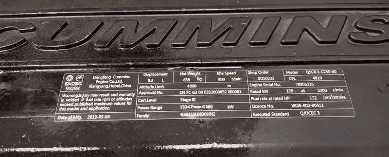 78905216 KOMATSU SAA6D114E-3  S6D114 CUMMINS QSC8.3-CM2880 CPL 4810 NEW UNUSED SURPLUS - MOTOR COMPLETO QSC NUEVO COMPLETE ENGINE